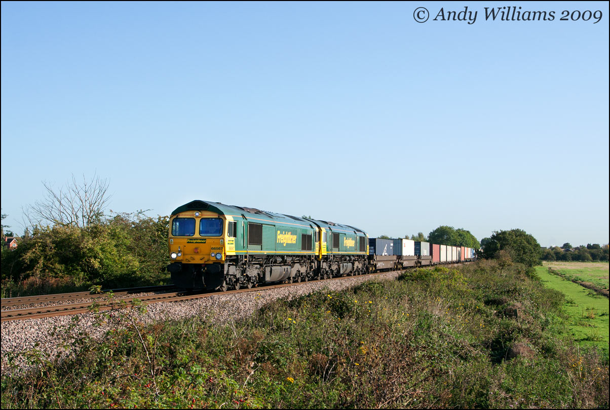 66567 and 66956 at Branston