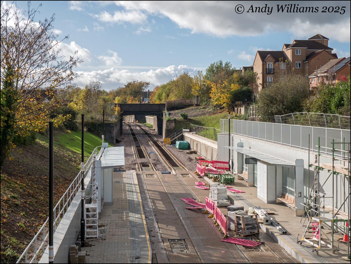 Midland Metro trackbed at Horseley Heath