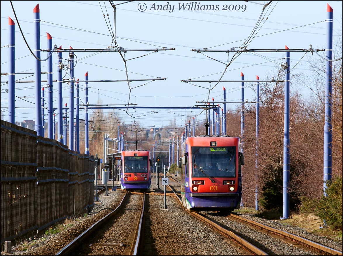 Trams 06 and 03 at Wednesbury