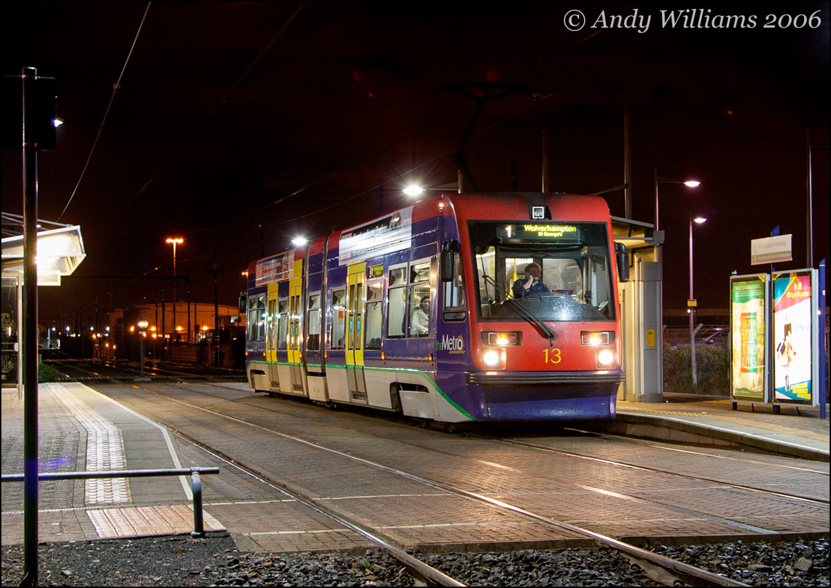 Tram 13 at Wednesbury Parkway