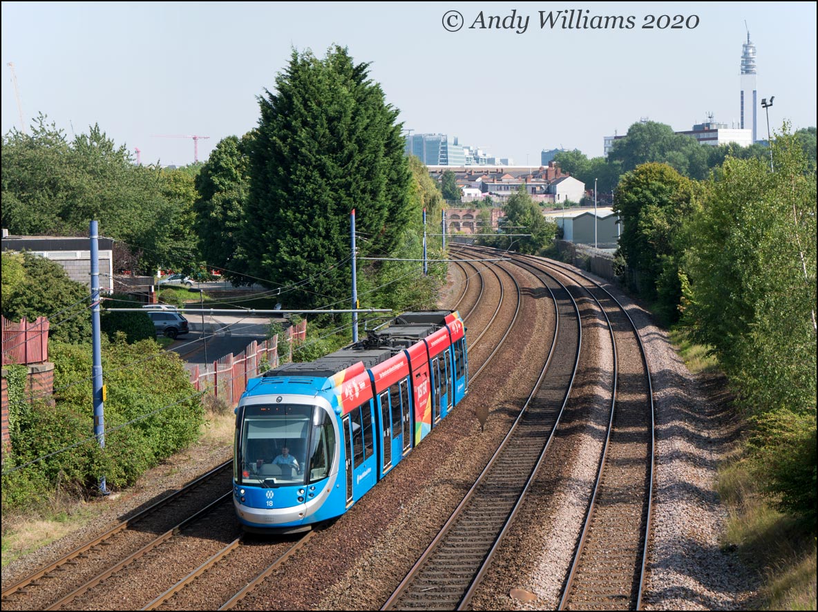 Tram 18 near the Jewellery Quarter