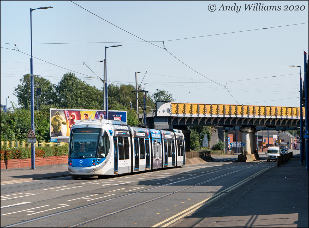 Tram 19 on the Bilston Road, Wolverhampton