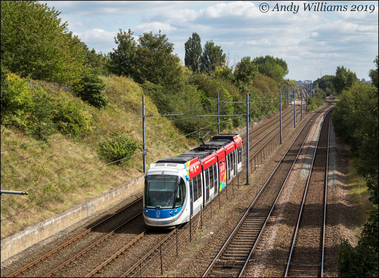Tram 21 at Handsworth Booth St
