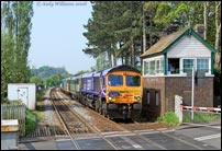 66724 and preserved loco convoy at Blakedown